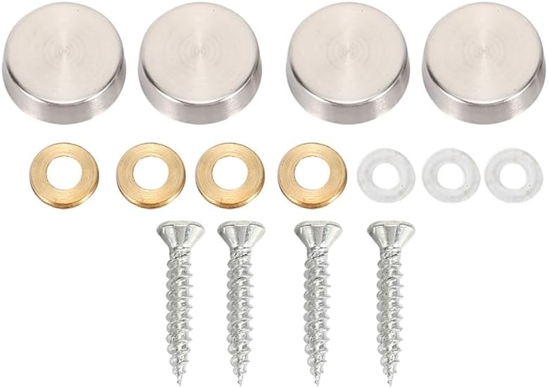 16 mm Stainless Steel Mirror Nails Screw Cap (160 Pieces) - (Color: Yellow)