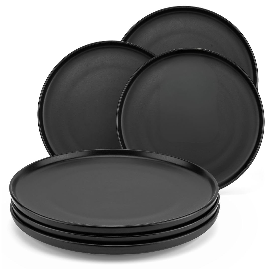 Assiettes à dessert en grès noir pour des brunchs conviviaux et des goûters gourmands
