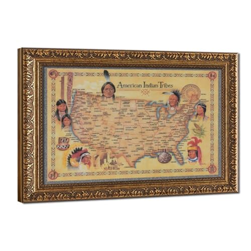 Toile de carte des tribus amérindiennes : le cadeau idéal pour passionnés d'histoire