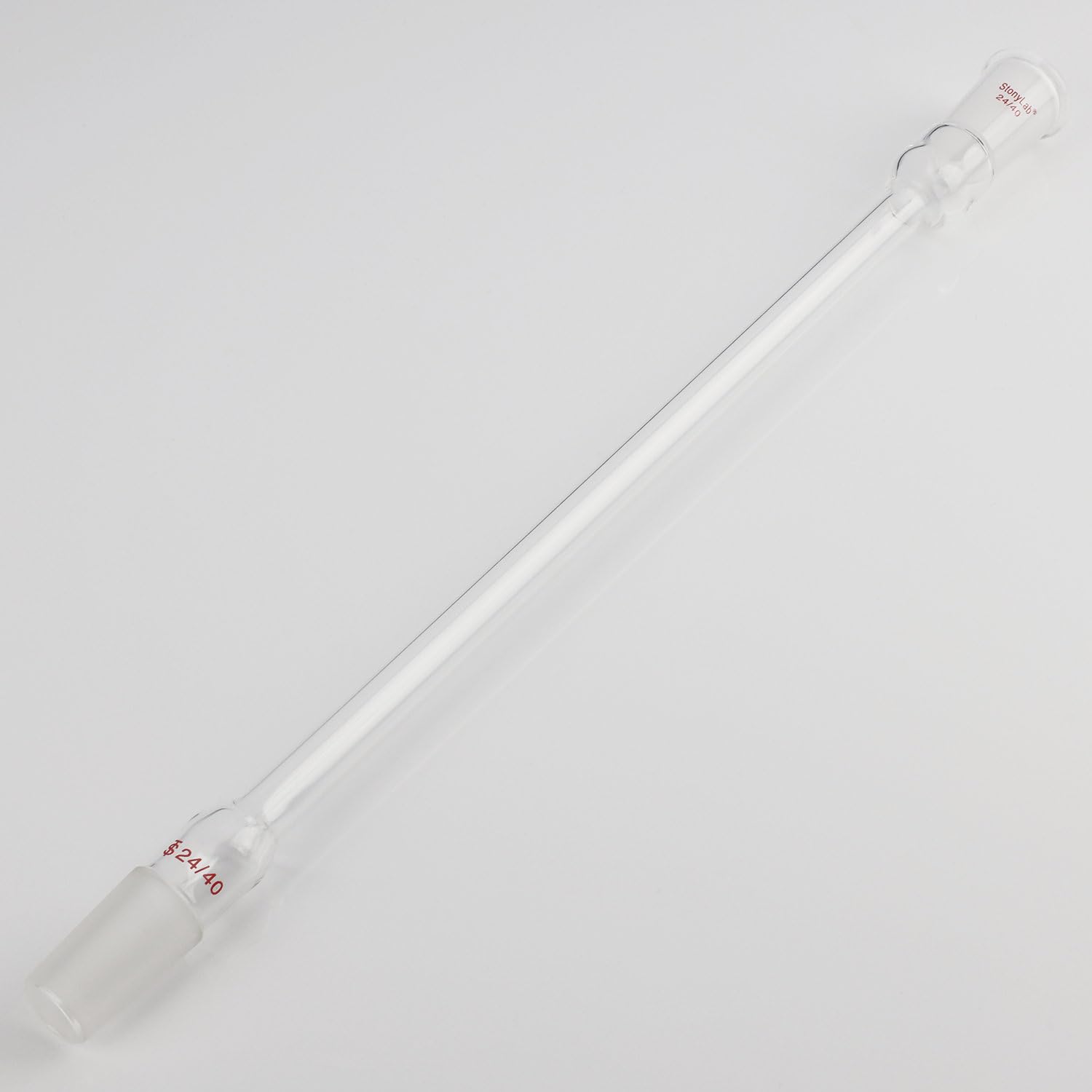 stonylab Tubo de Condensación de Aire, Condensador de Reflujo de Vidrio Borosilicato (24/40), Chaqueta de 300 mm, 16 mm de Diámetro, para Experimento de Destilación