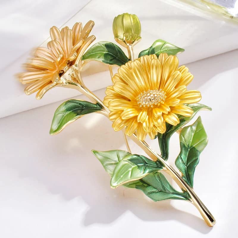 Bunte Gänseblümchen-Blumenstrauß-Broschen aus Metall, Blumen, Hochzeiten, Bankett, Broschennadeln für Frauen als Geschenk