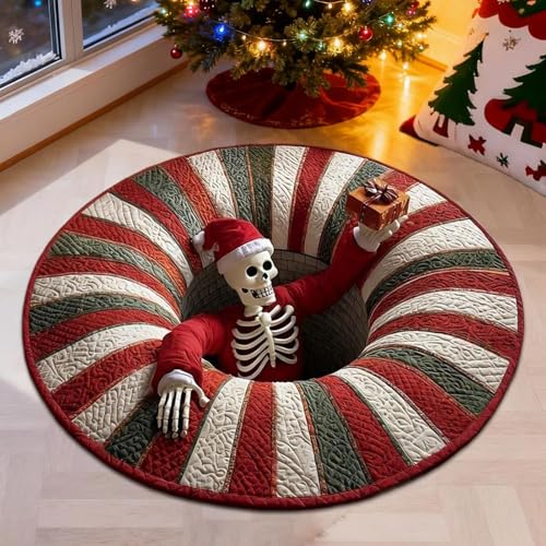 Tapis d'entrée matelassé avec motif squelette absorbant et doux