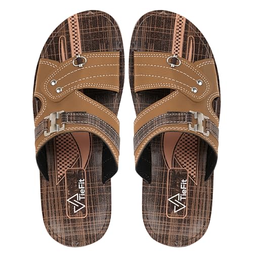 Image of TieFit Men's Stylish Slipper || Casual Flip Flop || Slip On for Men's||Thong Flip-Flops|UK 7-10