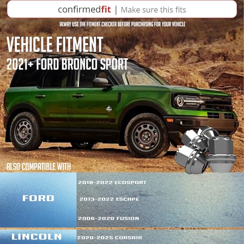 Image of Wheel Accessories Parts 20 Pcs M12x1.5 12x1.5 Thread OEM Style Lug Nuts 1.25 inch 32mm Long Chrome 3 /4 inch 19mm Hex Fits Ford Bronco Sport Escape Fusion | Lincoln Corsair CV6Z-1012-C | 611-303
