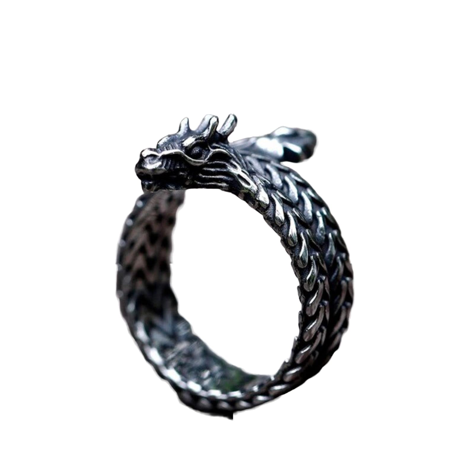 Amazon.co.jp: 新しいメンズ リング ヴィンテージ ドラゴン リング用十 