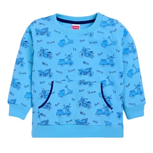 Image of LuvLap Baby Boys Full Sleeve Hooded Sweatshirt & Pyjama Set