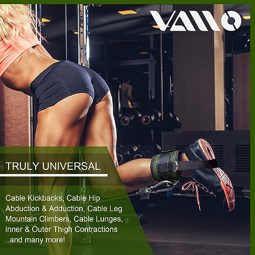 Image of VAIIO Ankle Straps for Cable Machines,Adjustable Comfort fit Neoprene, Reinforce Double D-Ring - Premium Ankle Cuffs to Improve Abdominal Muscles, Lift The Butts, Tone The Legs for Men & Women