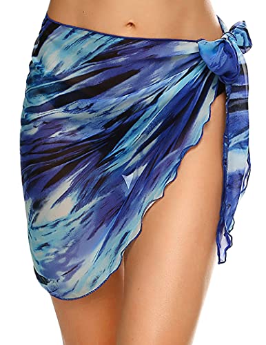 Ekouaer Women Chiffon Pareo Beach Wrap Sarong Swimsuit Scarf Cover Up for Vacation
