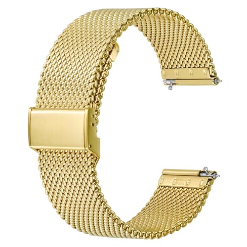 Bracelet montre maille métallique BISONSTRAP anti-irritation en acier robuste