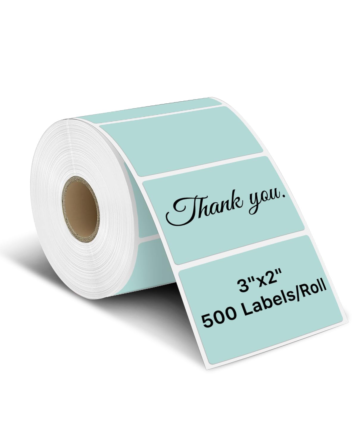 iEager 3" x 2" Thermal Labels, Rectangle Thermal Printer Stickers, Self-Adhesive Durable Sticker with Perforation Line, 500 Labels/Roll, Green