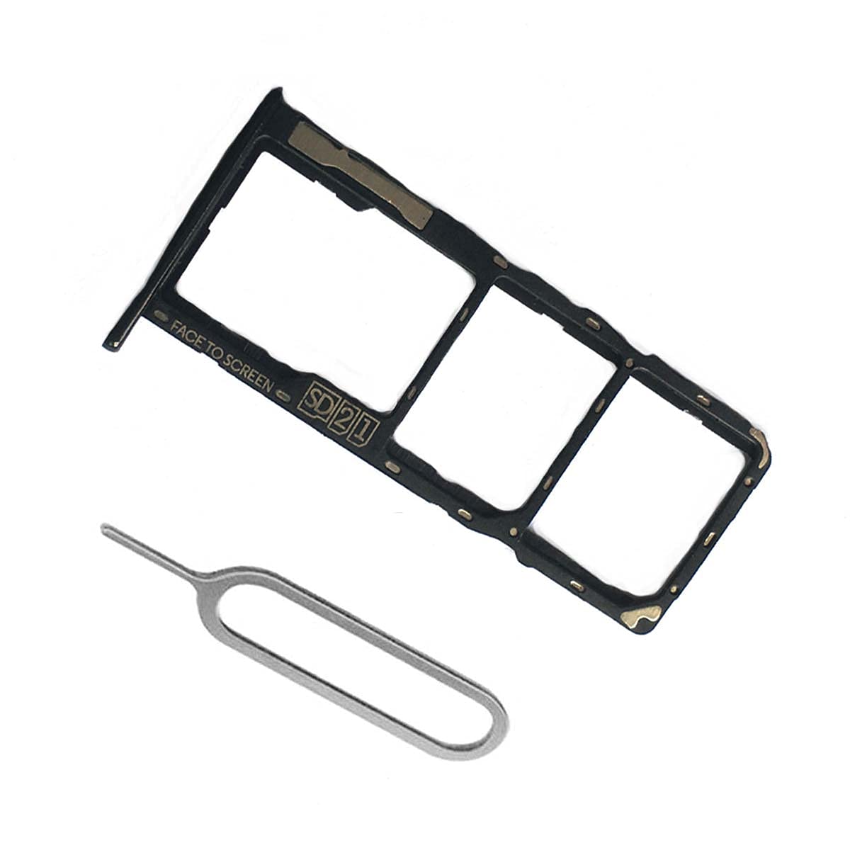 SooMine Dual SIM Card Holder + Micro SD Card Slot Compatible with Motorola Moto G7 Play (Black)