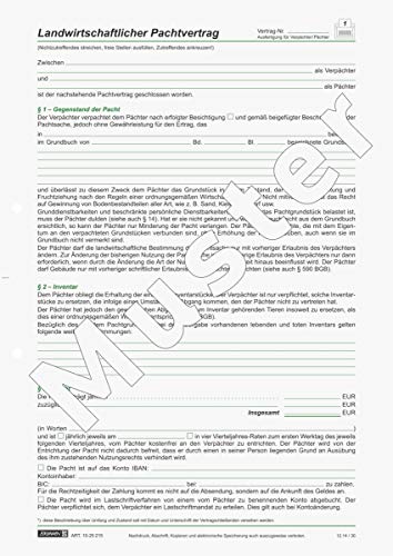 Baier & Schneider Baier 1025215 & Schneider Vertragsformular Pachtvertrag, A4, 4 Blatt