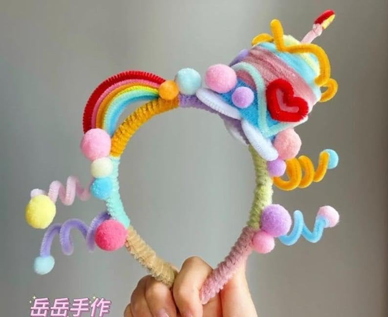 Image of 100Pc Pipe Cleaners Craft Set | Chenille Stem Fuzzy Sticks DIY Craft Supplies for Art Projects Activities, Decorations, Flower Making, Modeling & Sculpting (Parrot Green)