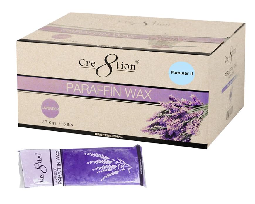 Cre8tion Paraffin Wax for Hand and Feet Moisturizing, 6 Pack Lavender Scent, Paraffin Wax Bath