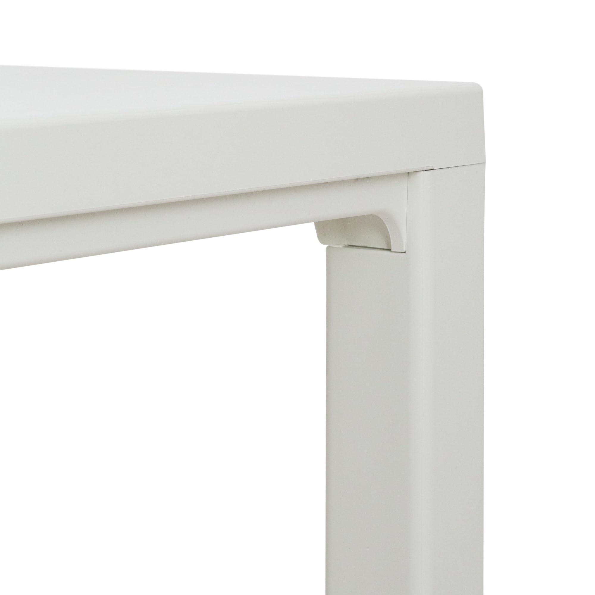 TOOMAX Davide Tavolo da giardino bianco con finitura effetto legno, 147x88x74h cm, tavolo grande adatto per 4 e 6 persone, resistente ai raggi UV, ideale per interno ed esterno
