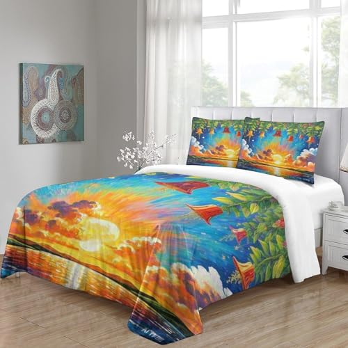 Housse de couette Fuchsie 140x200 parure de lit microfibre douce fermeture éclair cachée