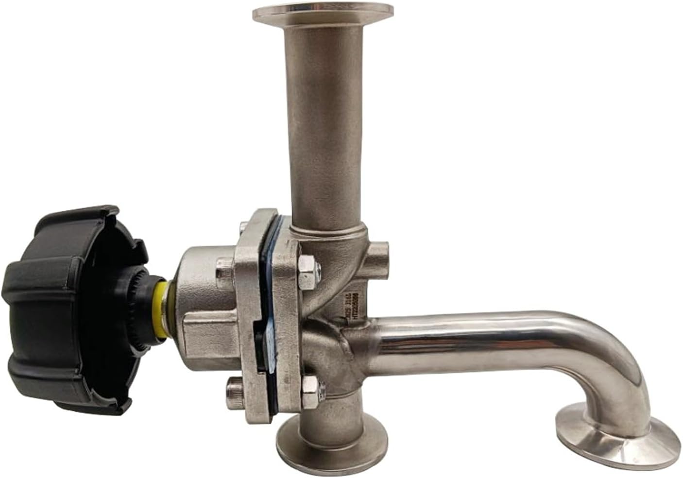 25.4mm SS316L Food Grade 3-way Elbow Type Clamping Diaphragm Valves