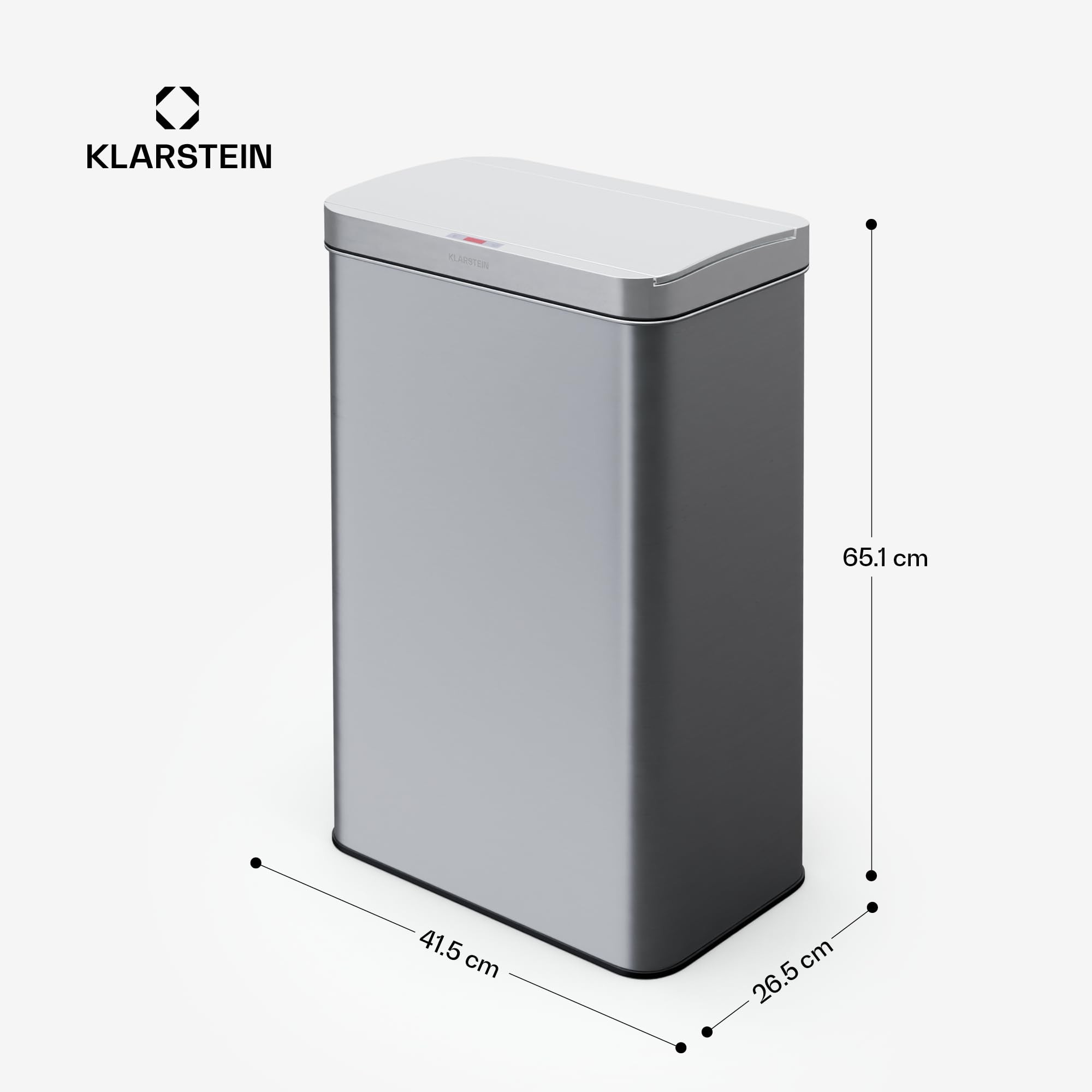 Klarstein Kosz na śmieci z czujnikiem 60 l – bezdotykowy z czujnikiem ruchu, obudowa ze stali nierdzewnej, pokrywa Soft-Close, idealny do kuchni i biura
