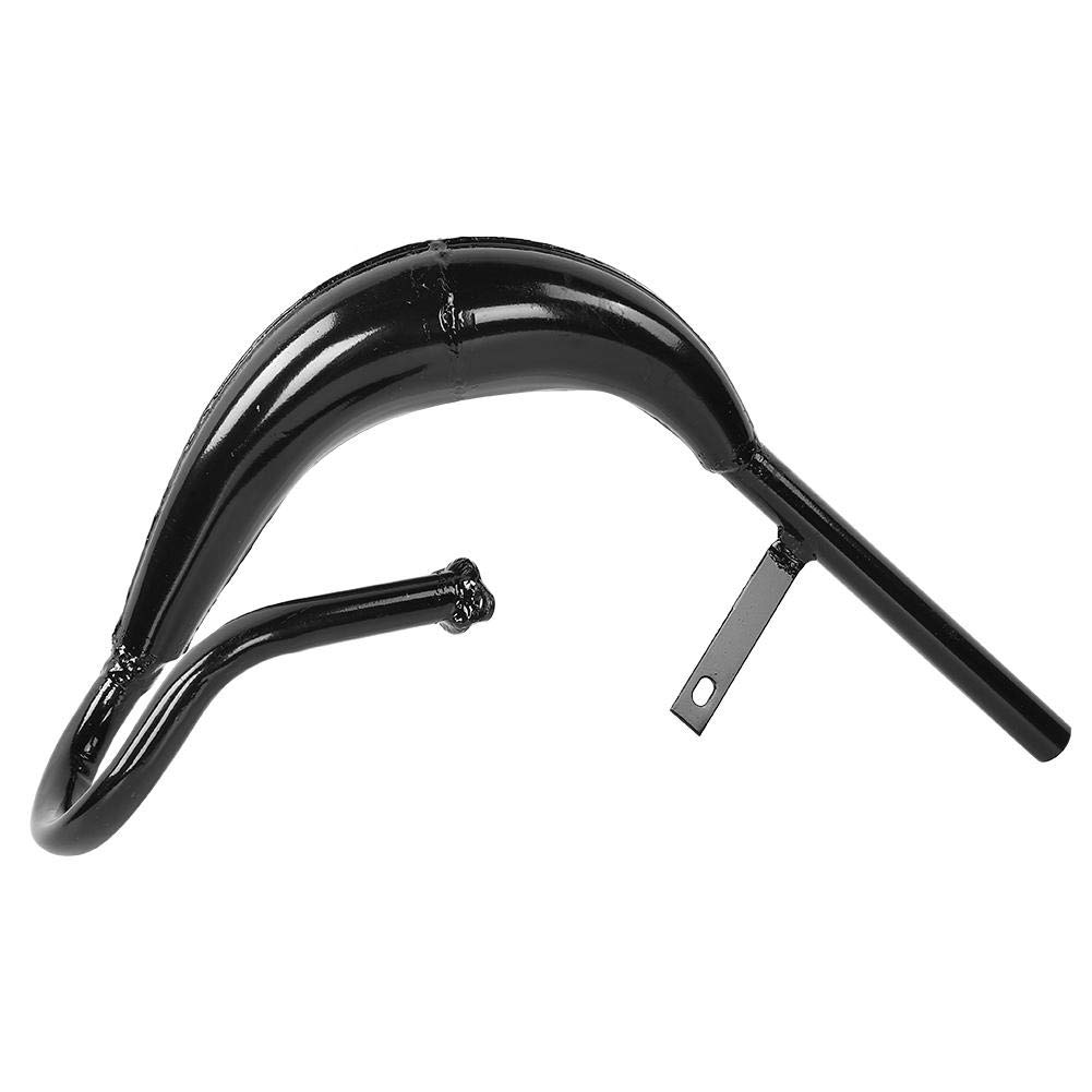 Alomejor Silenciador de Tubo de Escape de Bicicleta, silenciador de Escape de Tubo de Motor de Gas de Bicicleta para Motor de Dos Tiempos 50CC 60CC 80CC(Negro)
