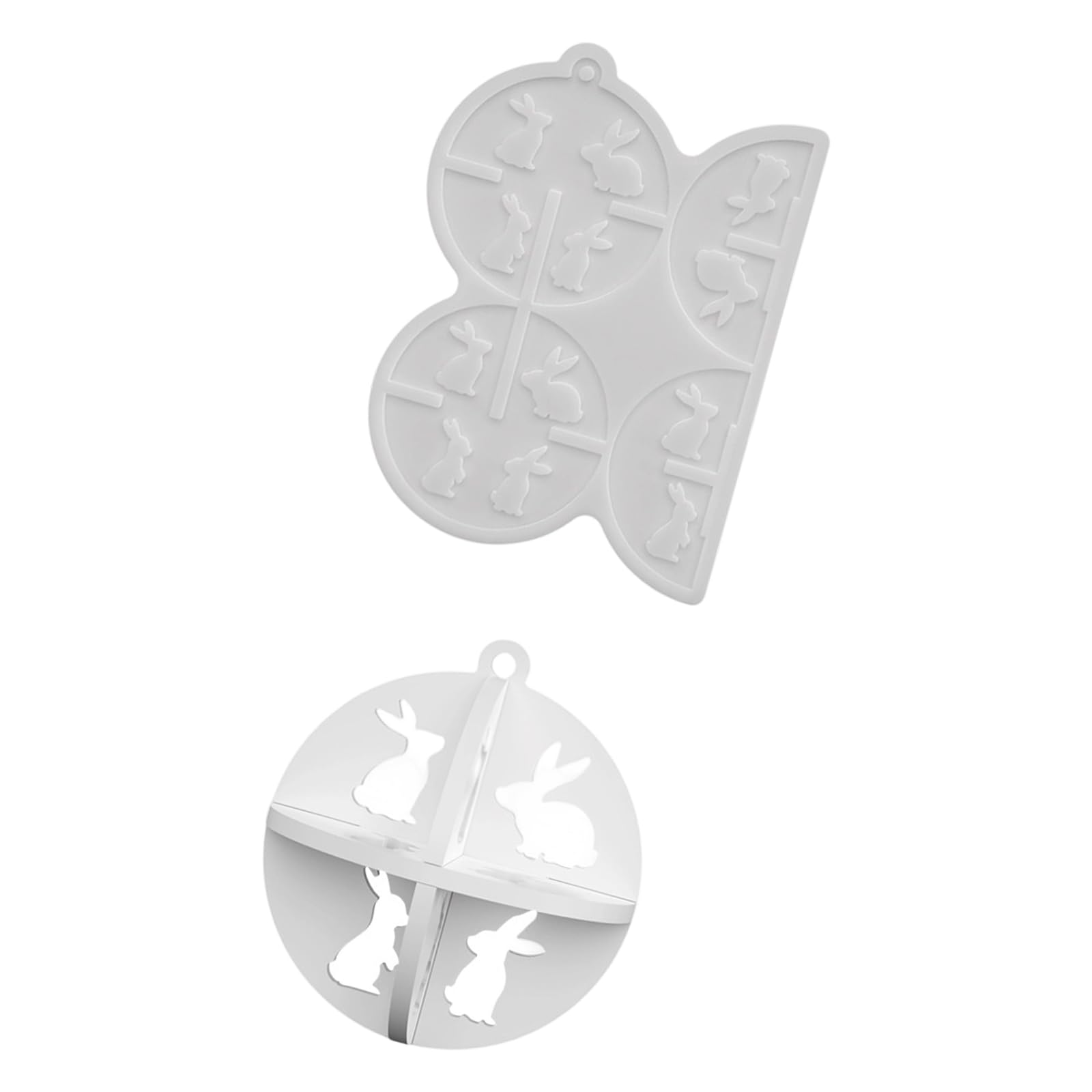 Jtqyfi D6184 2 Creative Patchworke Easter Rabbits Silicone Mold For Ornament Easter Decors Resin Art Project Safe Casting Kids Art Project Mold