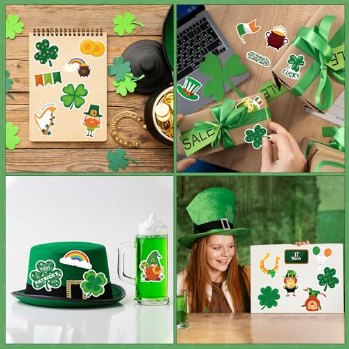OHOME St Patricks Day Stickers for Kids - 120 PCS St Patricks Day Accessories Shamrock Decorations - St. Patrick’s Day Crafts for Kids - St Paddys Day Gifts Treats Party Favors for Boys Girls