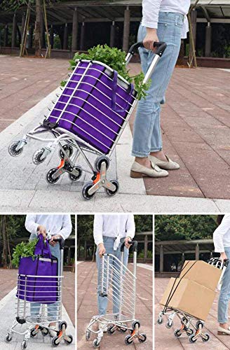 Einkaufstrolley, faltbarer Einkaufswagen auf Rädern, großer und leichter Utility Trolley mit schwenkbaren Vorderrädern… – Bild 8