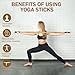 Transni Yoga Stick 5ft Natural Bamboo, Adjustable Stretching Stick for Mobility, Flexibility and Balance, Versatile Exercise Stick with Rubber Handles for Office, Home or Fitness