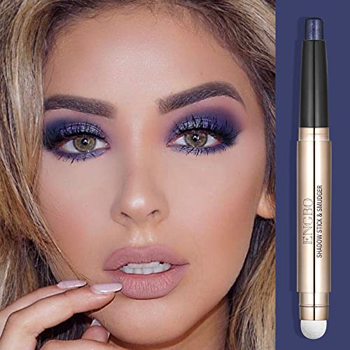 Wismee Blue Eye Shadow Stick Makeup Eye Brightener Stick Cream Eye Shadow Pencil Shimmer Eyeshadow Stick For Eye Makeup Cosmetics Christmas Birthday Gift For Women (Midnight Blue Shimmer) #TOP1