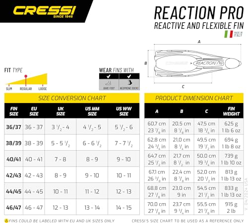 Cressi Reaction Pro Full Foot Pocket Fins, Blue, 40/41 [Duplicate] by CRESSI - Image 4