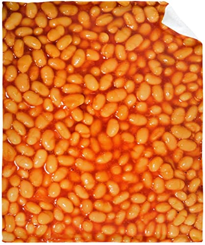 zoke Baked Beans Flannel Blanket Super Soft and Warm for Household,Bed Blankets Cozy, Shaggy