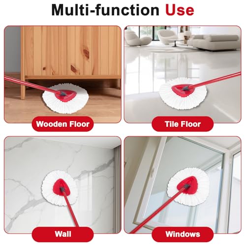 Image of 10 Pack Spin Mop Replacement Head Mop Refill Compatible with Ocedar Triangle Swivel Mops Microfiber Swivel Mop Refill,Deep Clean,Machine Washable and Easy to Replace