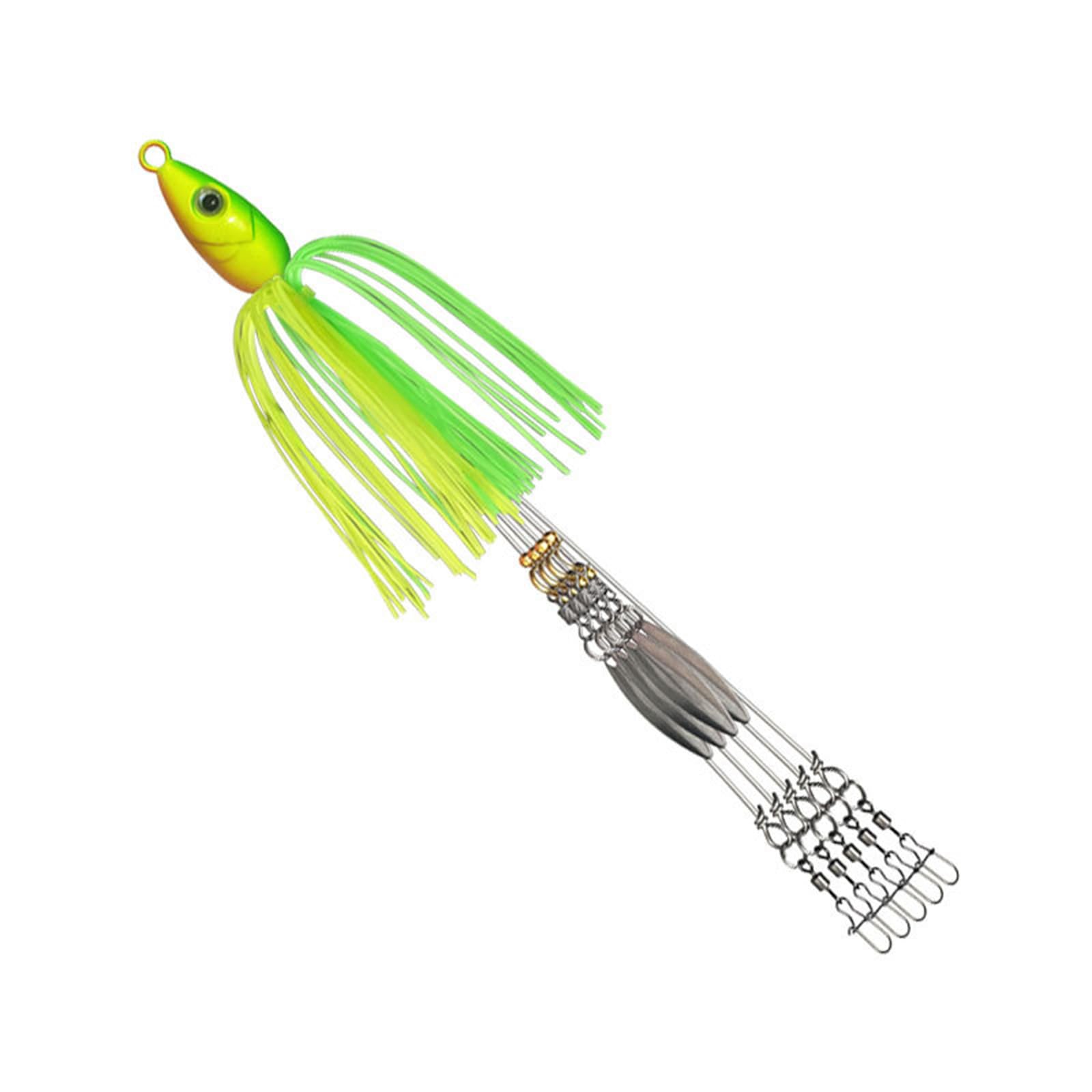GTYLF Umbrella Fishing 5 Arms Umbrella Bass Lures Swimming Baits Bass Fishing Group Lures Swivels Spinner