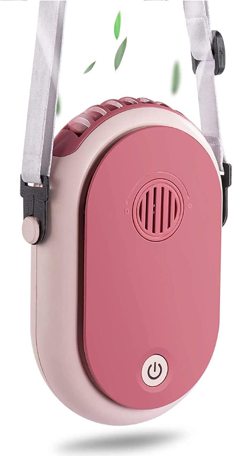 SZYYQ Portable Hanging Neck Fan, Necklace Fan with Adjustable Lanyard and Bracket, USB Rechargeable Bladeless Mini Fans, 3 Speeds, for Women, Kids, Girls, Men Outdoor, Travel, Camping, Park