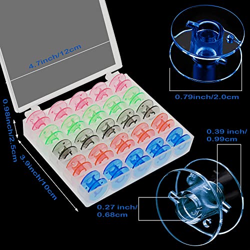 25 Pcs Sewing Machine Bobbins,Sa156 Bobbins, Bobbins Class 15, Sewing Supplies Accessories, Colored Plastic Bobbin With Case, Without Thread(1 Box) #TOP1