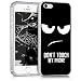 Produktbild kwmobile Hülle kompatibel mit Apple iPhone SE (1.Gen 2016) / iPhone 5 / iPhone 5S - Handyhülle - Handy Case Don't Touch my Phone Weiß Schwarz