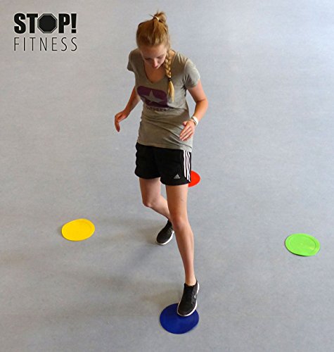 STOP! Fitness Floormarker Spots und farbige Bodenmarkierungen (4 Stück)