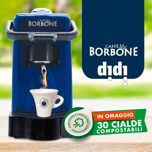 Máquina de café Didiesse Borbone, color azul, 44 mm, mágica emoción, paquete con 30 cápsulas de regalo