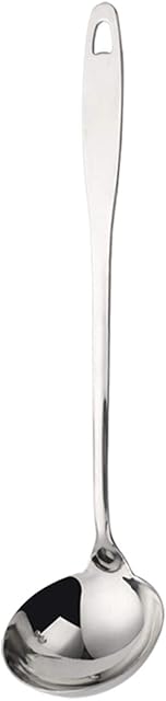 YUEMING Soup Ladle, Soup Scoop with Long Handle, Stainless Steel Ladles Spoons, Kitchen Utensil Spoon for Kitchen Cooking Soup Sauce Soup Gravy Salad Dressing 25.5cm