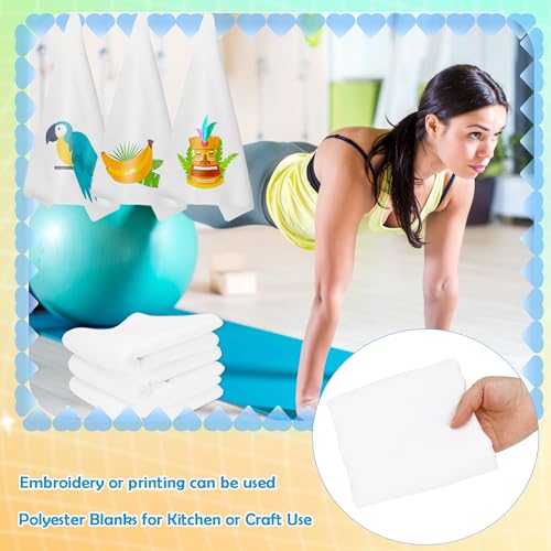Faytark 22 Pack Sublimation Blanks Towels 24 x 16 Inch DIY White Polyester Towels Sublimation Towel Dish Towel for Heat Transfer Home Decor, Gifts Craft Kitchen Bar by Faytark - Used condition - Image 6