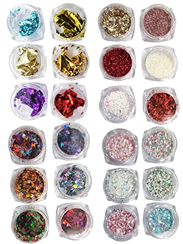 Glitter Encapsulado Flocado Para Unhas 24 Lindas Cores 24un