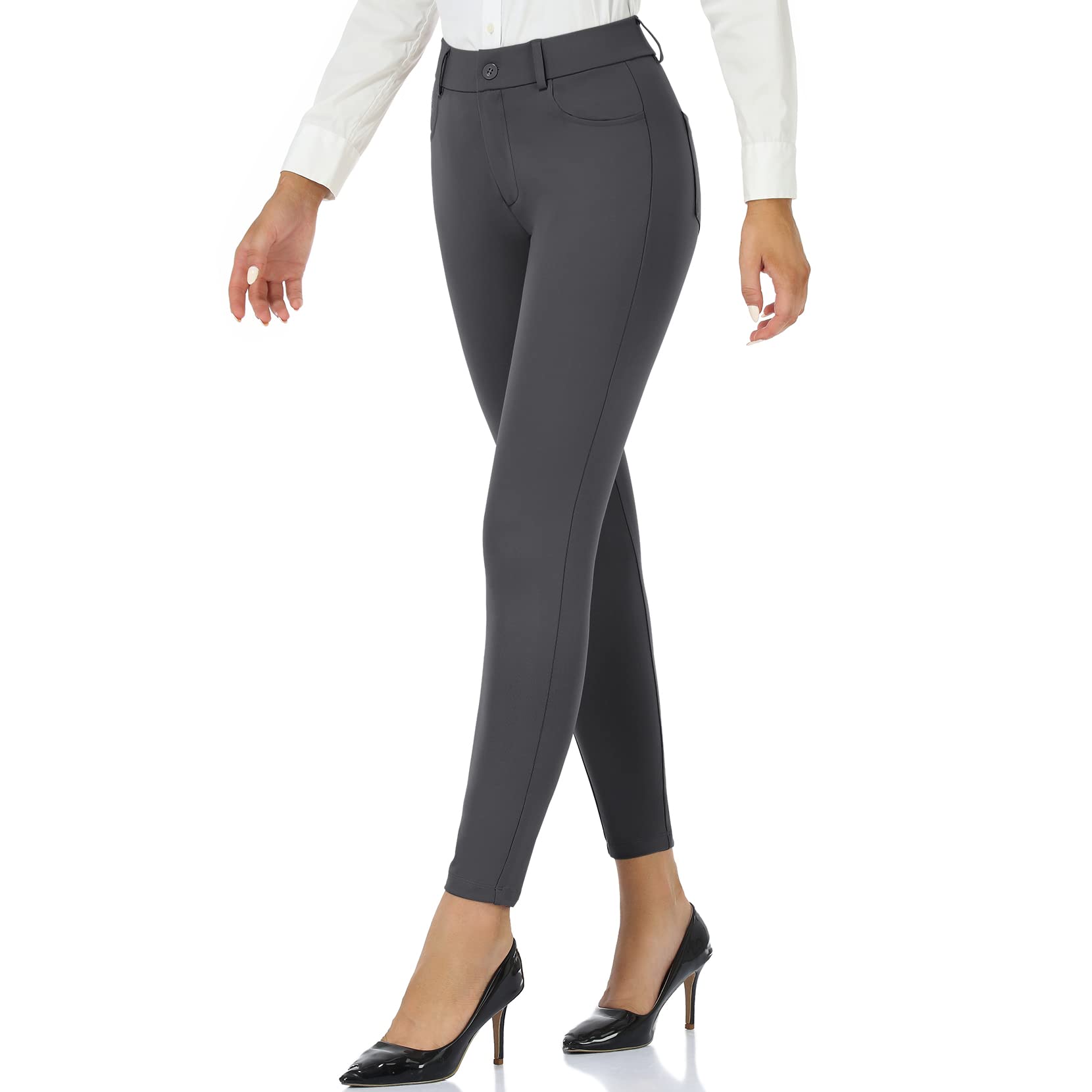 DAYOUNG Capri Pants for Women Work Office Casual Slacks High Waist Stretchy Yoga Dress Pants for Women with Pockets