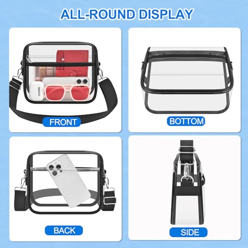 Image of Busiuw Clear Bag Stadium Approved for Stadium Events Small Mini Women Sports Fan handbags& Purse
