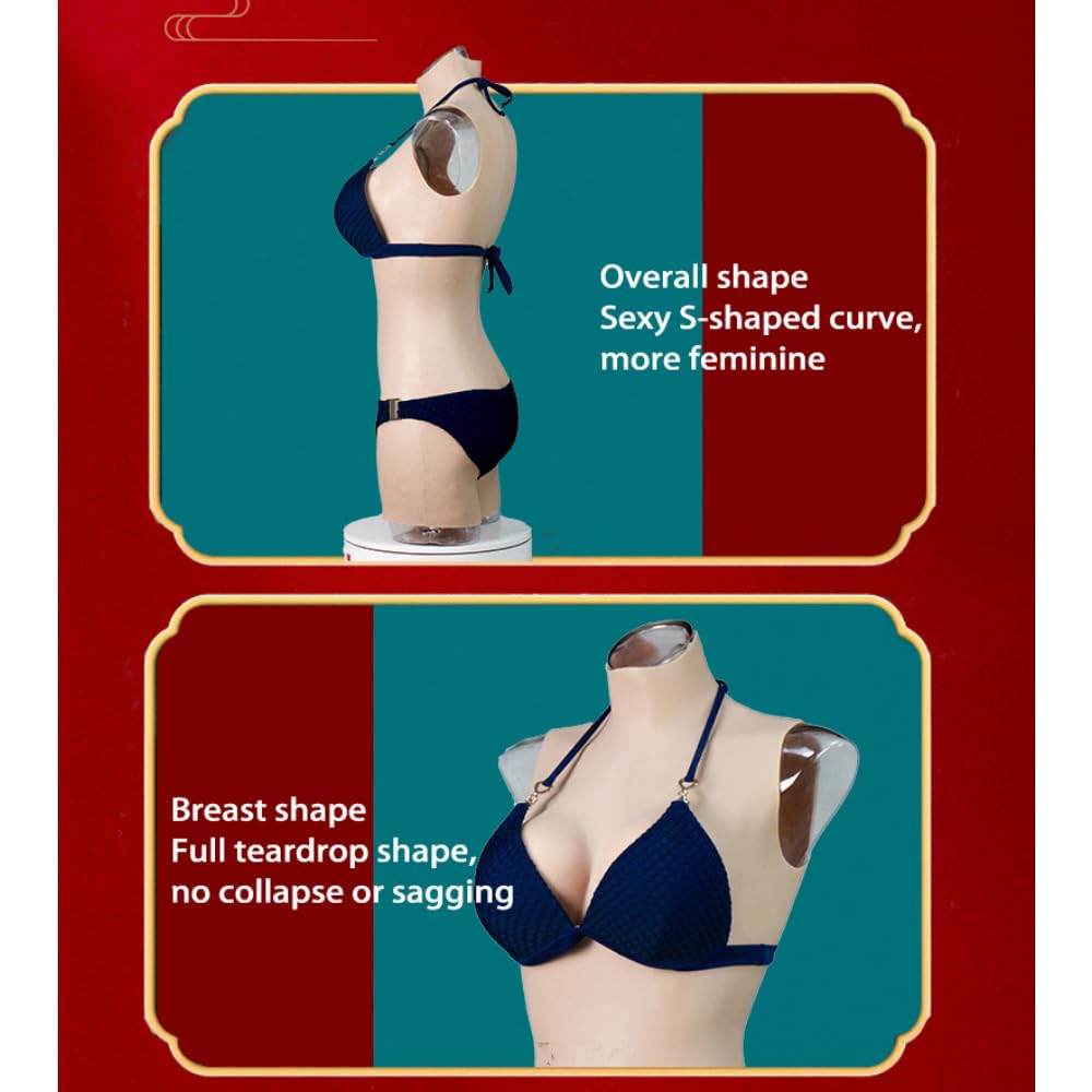 Body réaliste en silicone pour homme – Costume de crossdresser MTF une pièce – Faux seins pour cosplay et dragée, silicone de qualité médicale