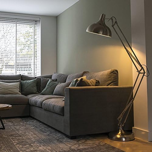 Qazqa - Design Floor Lamp Steel I Nickel Matt I Satin - Hobby- - Modern - Suitable for LED E27 | 1 Light - Metal Floor lamp - Suitable for Living Room I Bedroom I