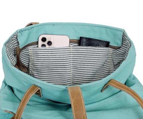 Image of CREATIVE LEATHER ART La Couspaude Upcycled Canvas Tote Bag for Women