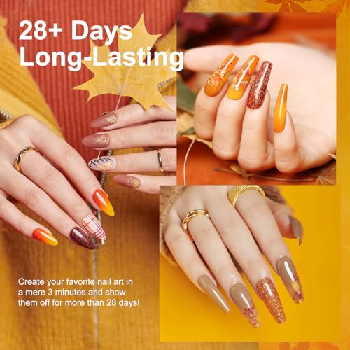 Kit de esmalte de uñas en gel MEFA con 28 colores y lámpara UV miniatura 4