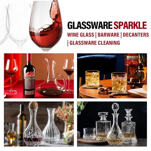Image of Wine Glass Cleaner and Crystal Cleaning Liquid, Effectively Removers Odors, Grease, Lipstick, Dirt, Residuum, and Fingerprints on Wine Glasses, Leaving Them Crystal Clear and Sparkling - 16.91 Oz