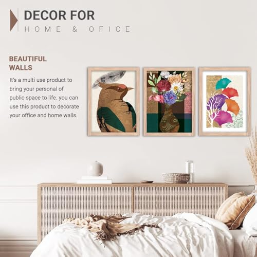 Image of kotart Abstract Paintings - Wall Painting for Living Room Bedroom - Painting for Wall Decoration - Wall Decor /Room Decor - Set of 3 - D (Art 3, 13x17 inch)