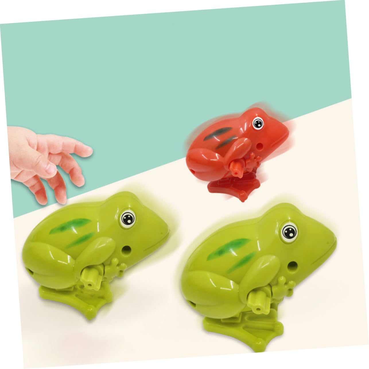 Toddmomy 6Pcs Creative Wind Up Frog for Retro Jumping Playthings Safe and Entertaining Colors Enhance Coordination and Parent Interaction Random Color