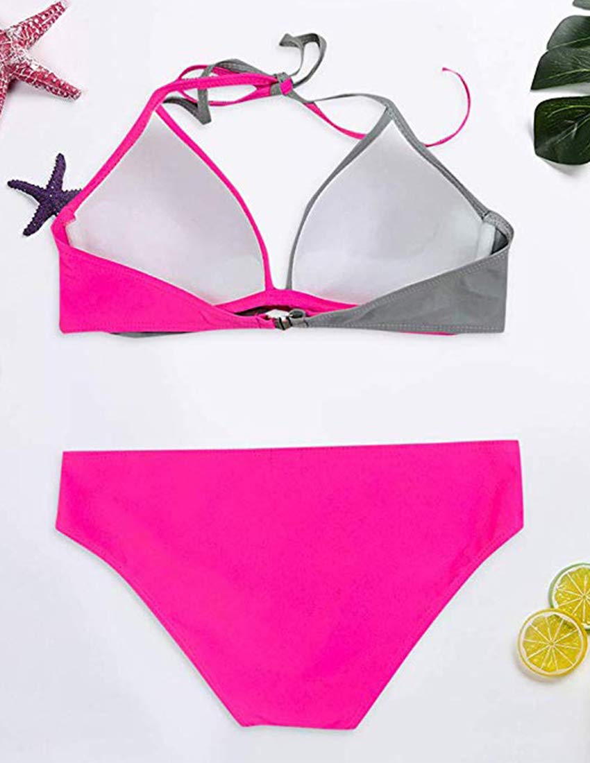 JFAN Donna Costume da Bagno Push Up Imbottito Reggiseno Bikini Donna Due Pezzi Swimwear Abiti da Spiaggia